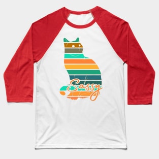 Tropical Colors Cat Art Baseball T-Shirt